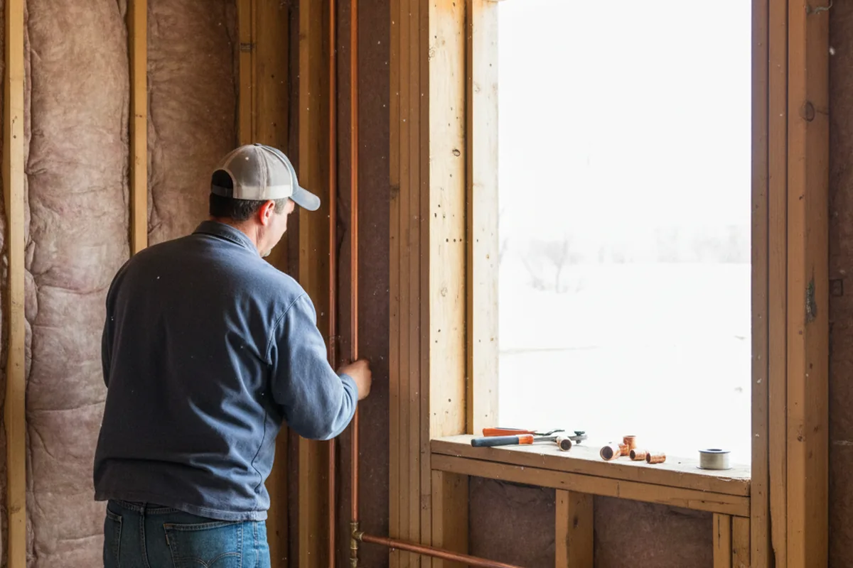 Licensed plumber running new copper supply lines in a Scappoose home